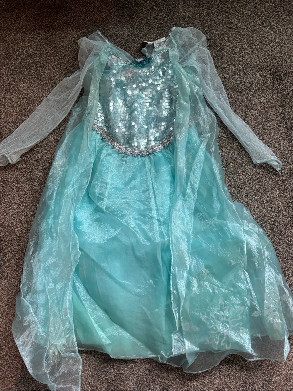 Kids Aqua Sequin Princess Halloween Costume
